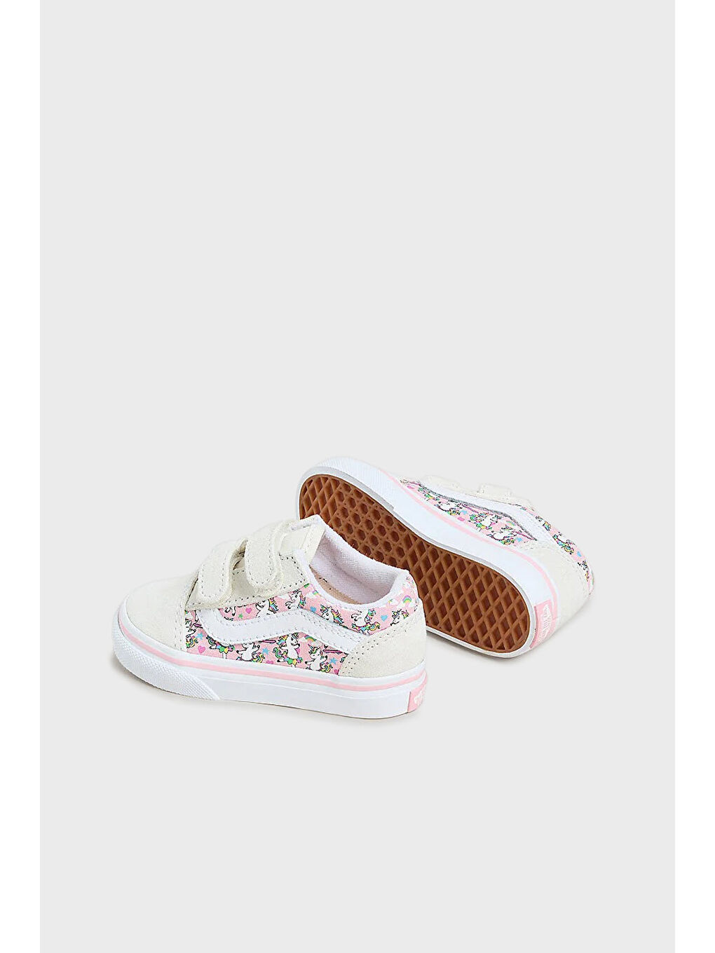 Pembe Old Skool V Süet Detaylı Desenli Cırt Cırtlı Sneaker Ayakkabı VN0009RCCY71-2