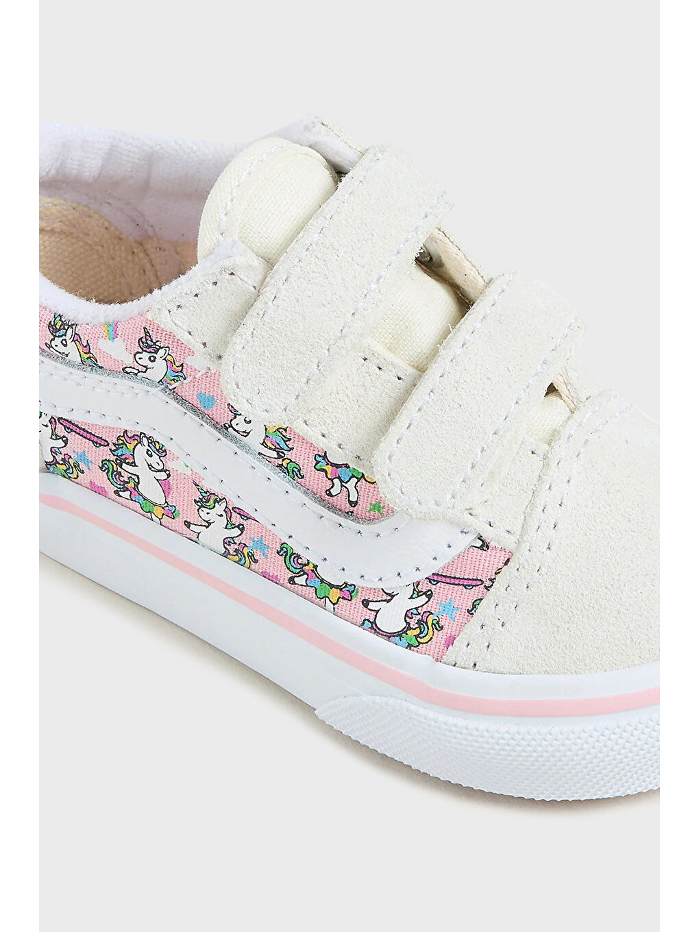 Pembe Old Skool V Süet Detaylı Desenli Cırt Cırtlı Sneaker Ayakkabı VN0009RCCY71-3