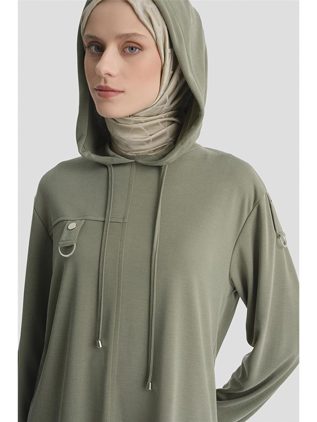 Kapüşonlu Örme Takım 25Kd4386 Haki-2