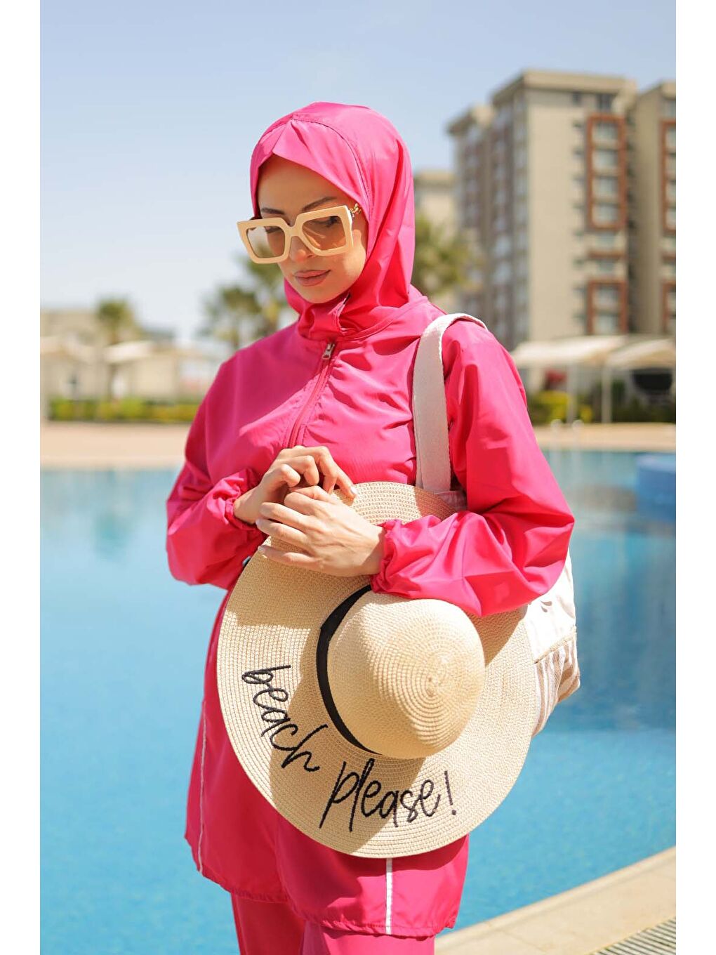Fuşya Tesettür Mayo Takımı Fusya - 27096-3