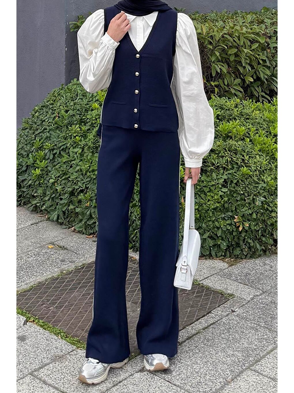 Biyeli Yelekli Takım Lacivert-2