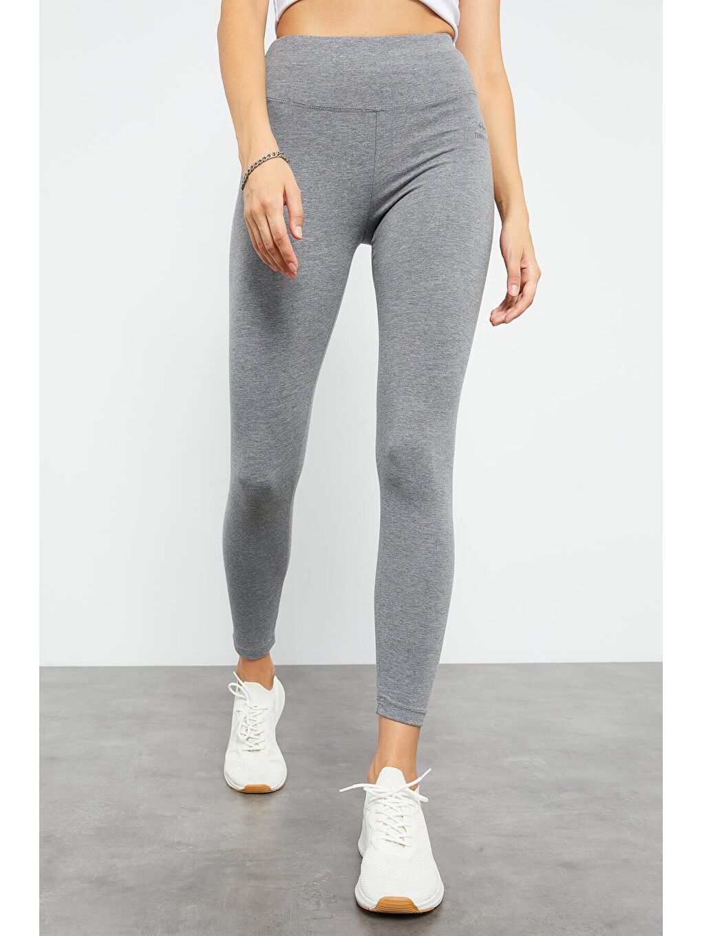 Antrasit Slim Fit 2li Paket İndigo-Gri Melanj Kadın Kapri Tayt - 94011-2