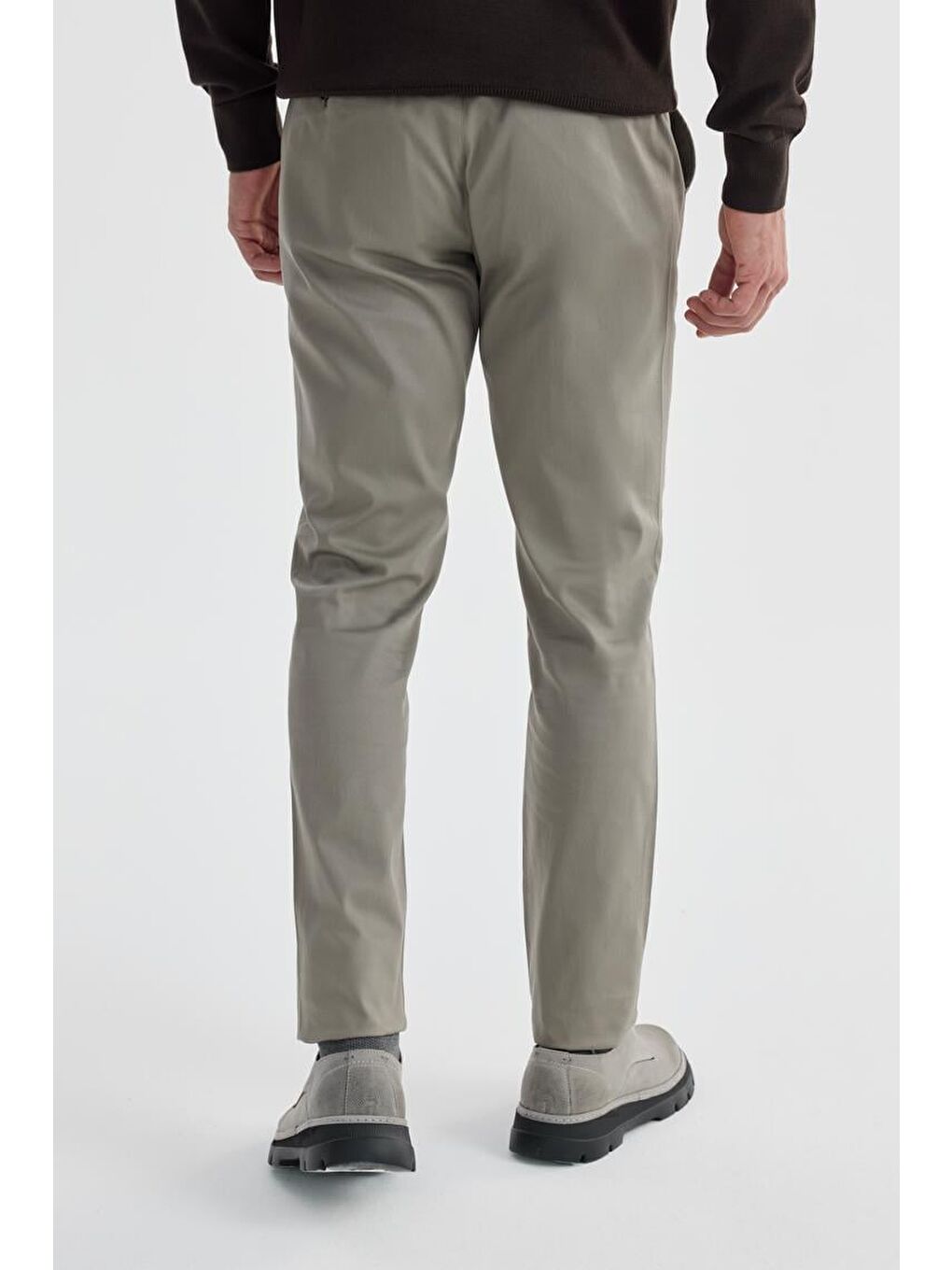 Bej Vizon Comfort Fit Yan Cep Kanvas Pantolon-3