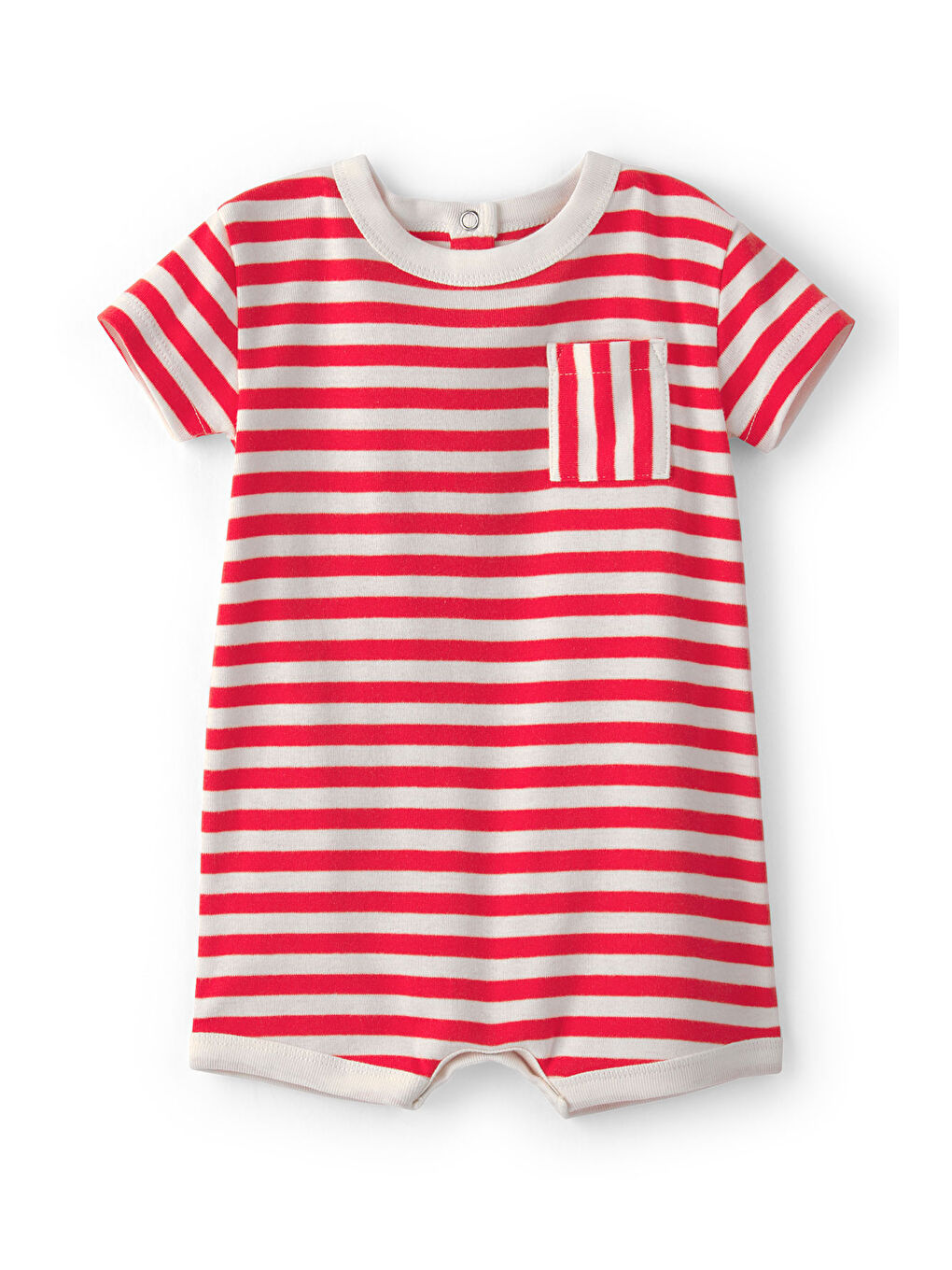 Erkek Bebek Kısa Tulum 3 Ay-24 Ay Kırmızı