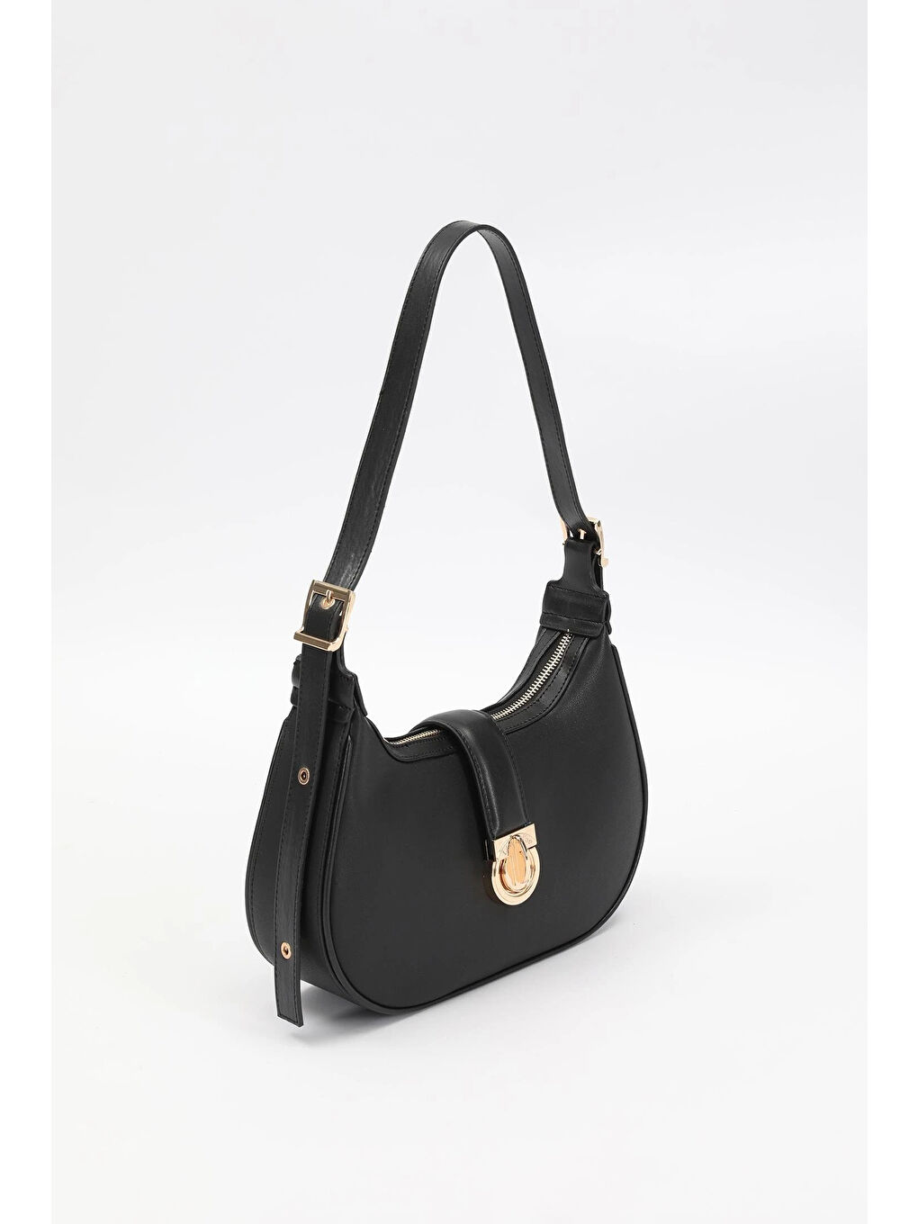 Siyah Kadın El ve Omuz Moon Çanta 930212-1