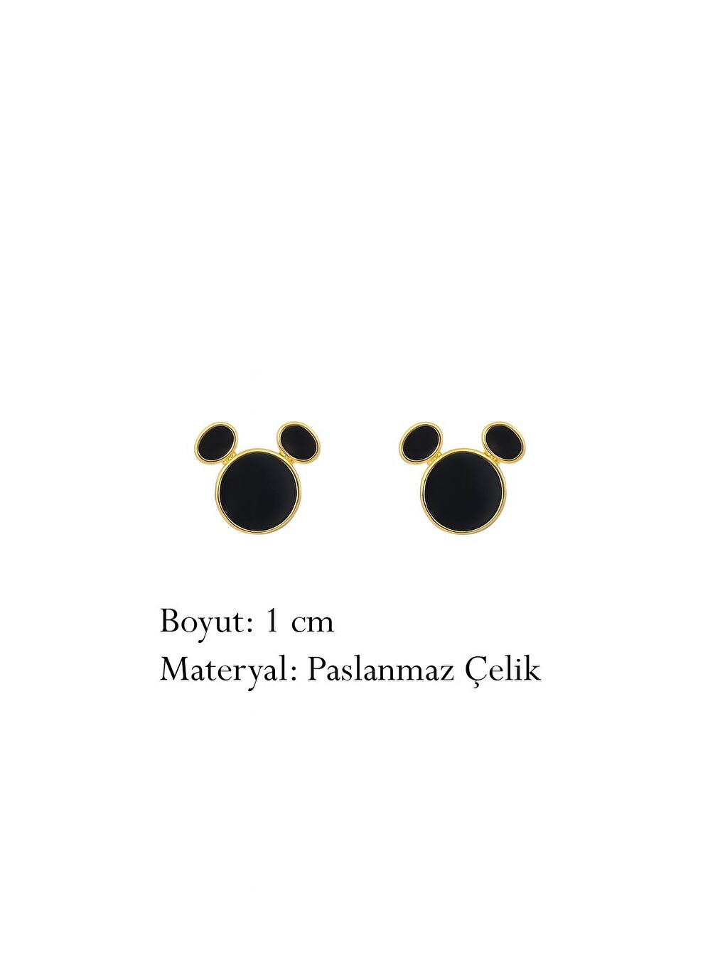 Sarı Miki Kulak Çocuk Çelik Cici Küpe-5