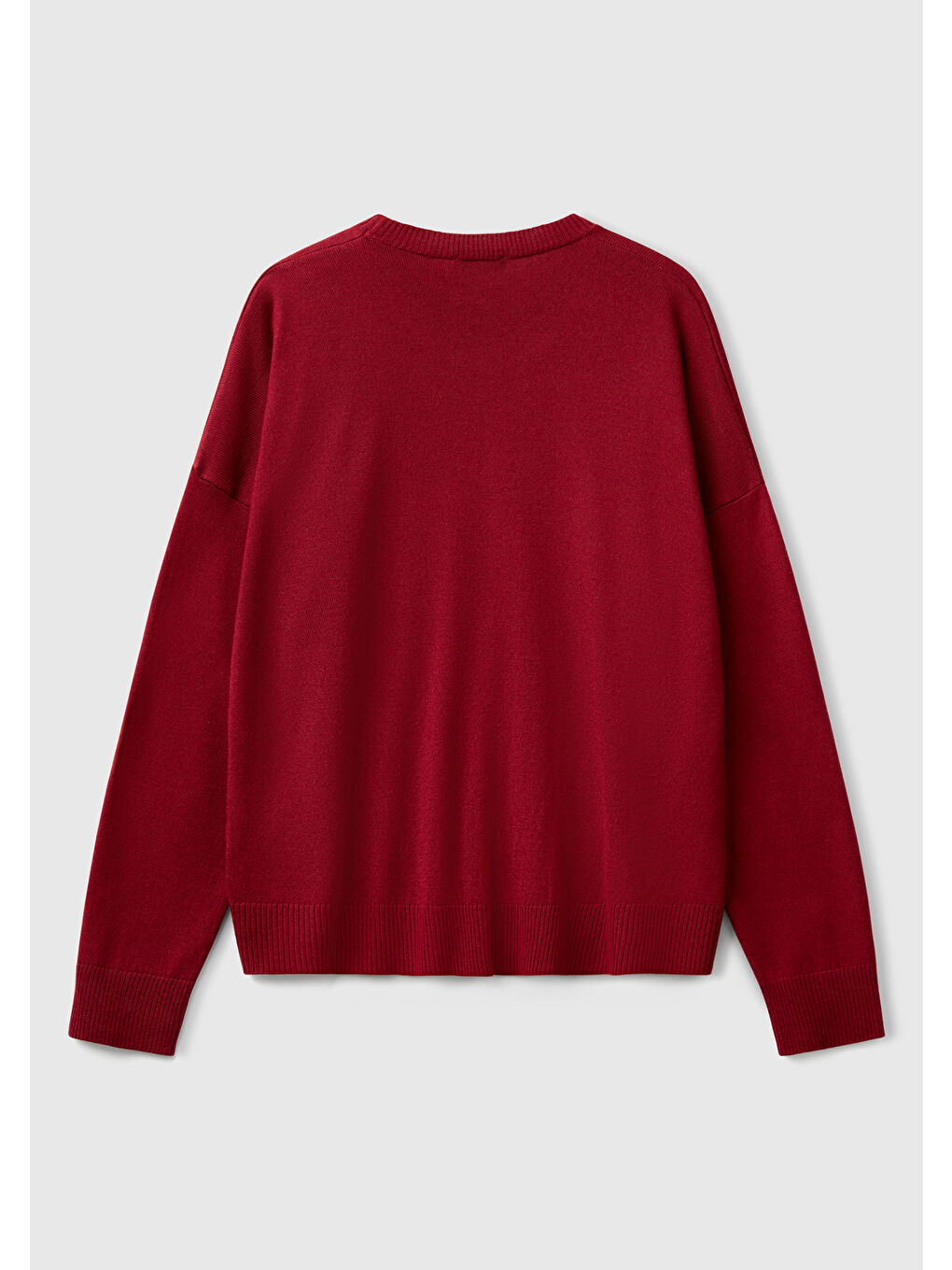 Kadın Bordo Viskoz Karışımlı Çiçek Desenli Kazak-3