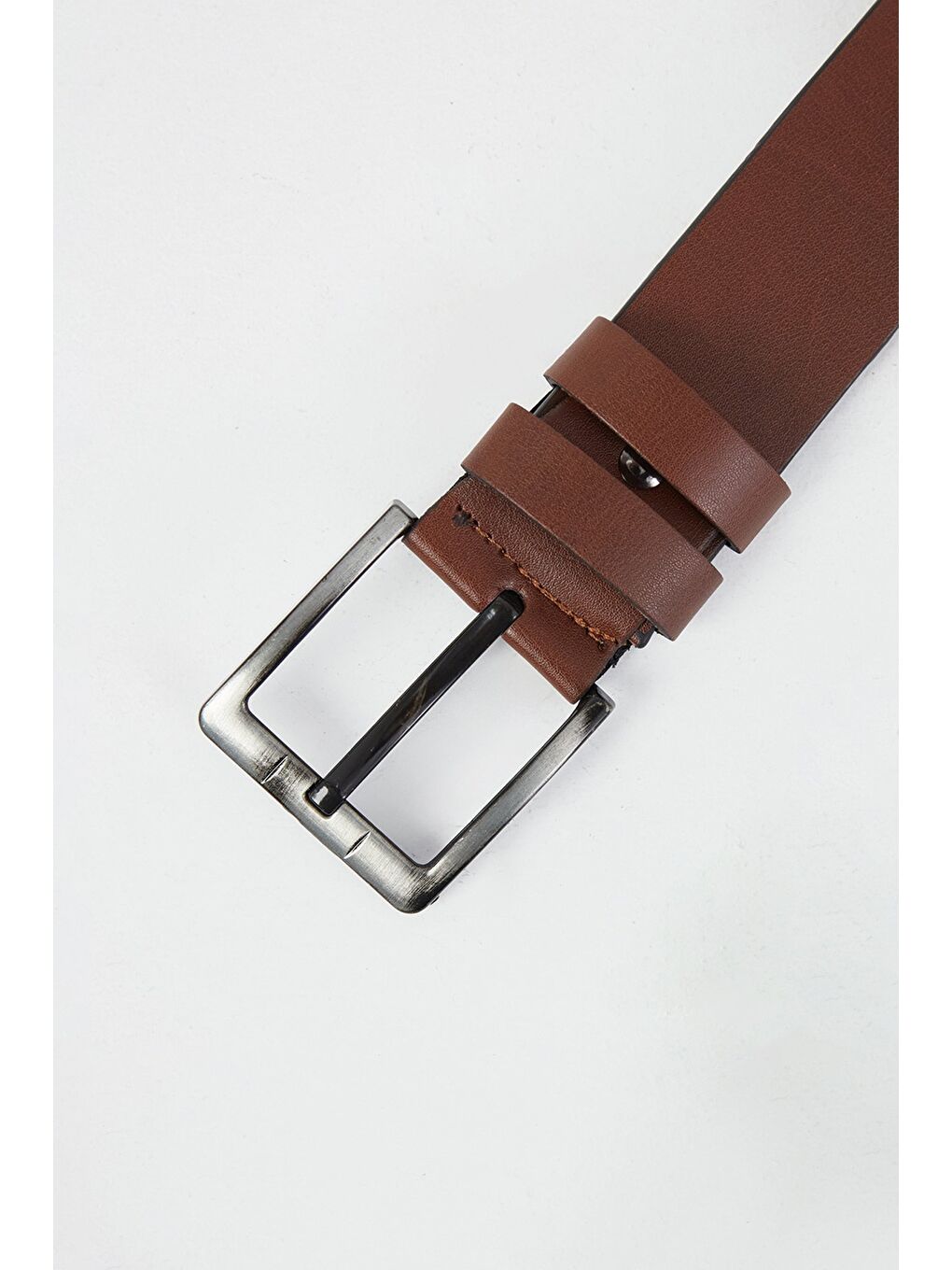 Kahverengi Spor Suni Deri Kemer-1