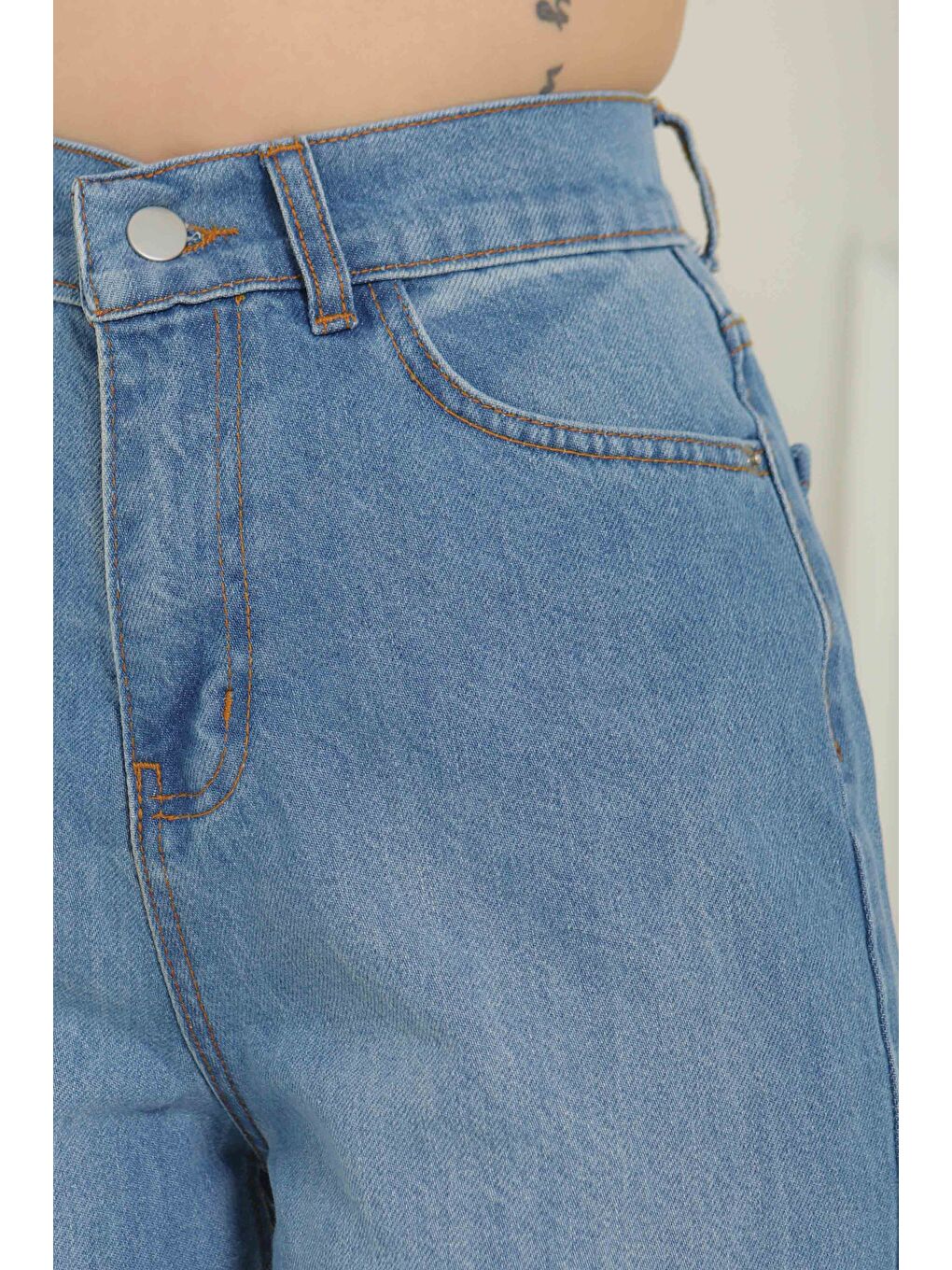 Baggy Jean Pantolon Acik Mavi   27097-6