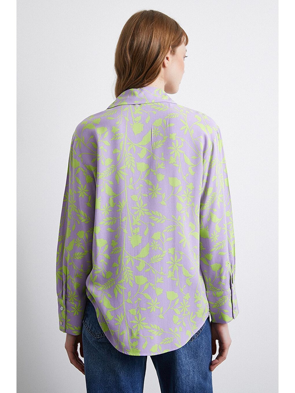 Orman Desenli Gömlek Mor-2