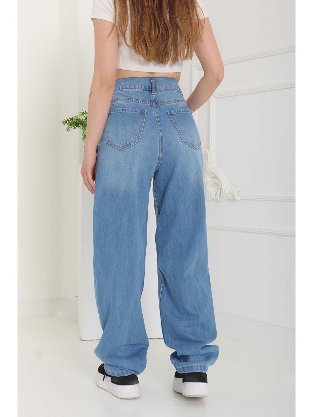 Baggy Jean Pantolon Acik Mavi   27097-7