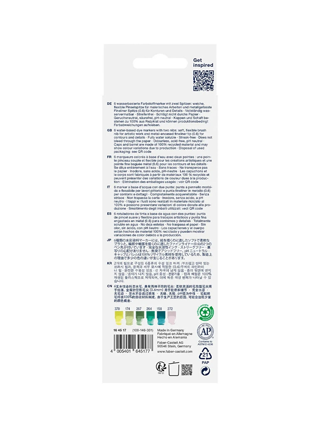 Goldfaber Aqua Çift Uçlu Markör Kaligrafi 6’lı Set – Su Bazlı, Çevre Dostu, Sanatsal Kalemler-1