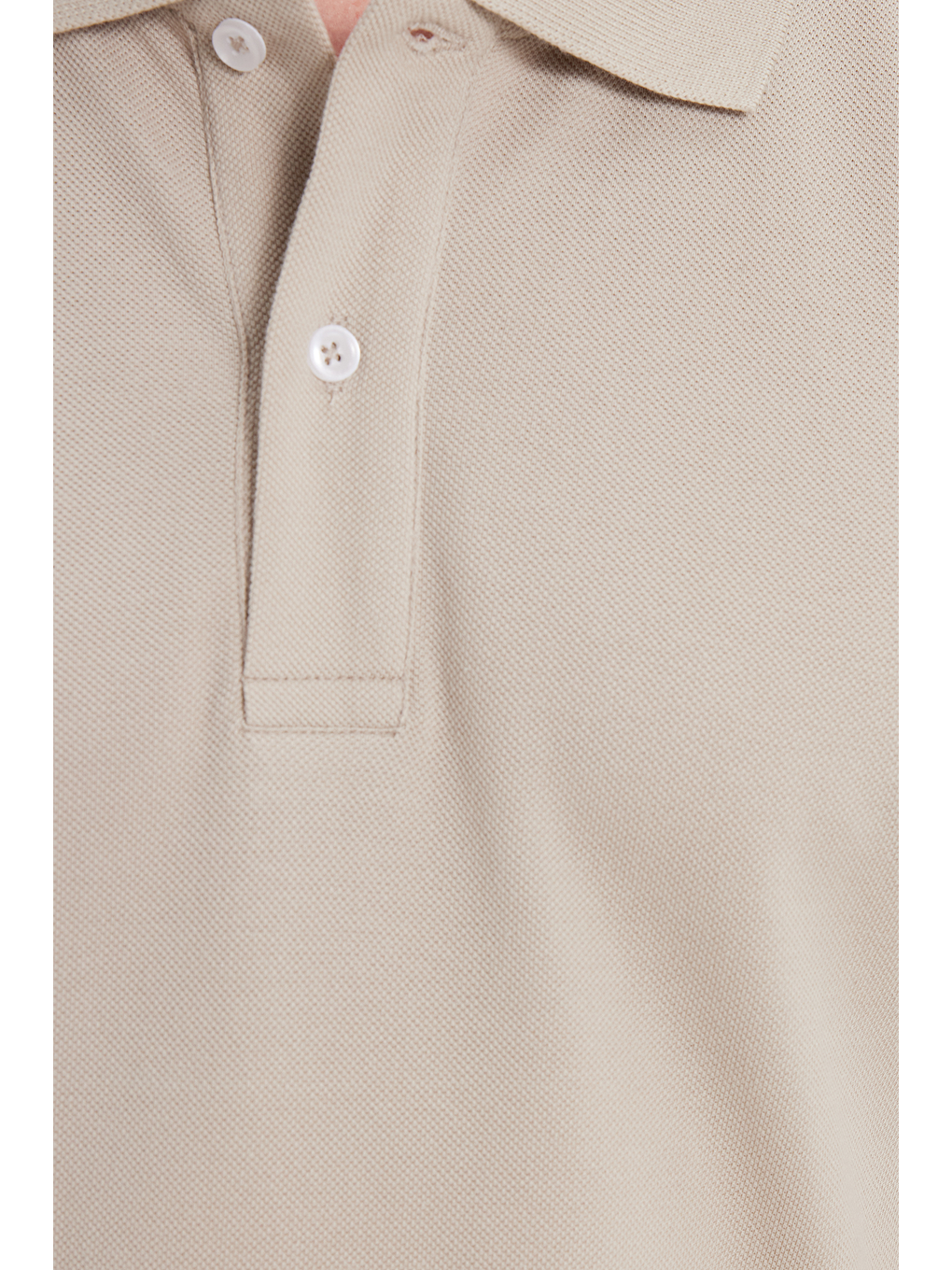 Erkek Slim Fit Dar Kesim %100 Pamuk Kısa Kollu Polo Yaka Bej Tişört-4