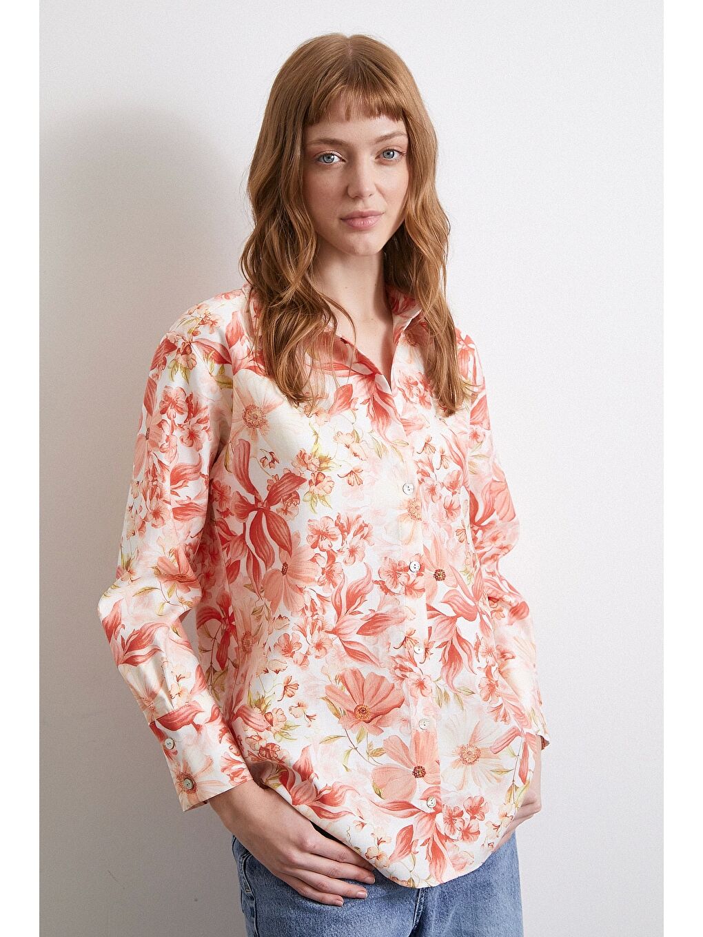 Rüya Desenli Gömlek Pembe-2