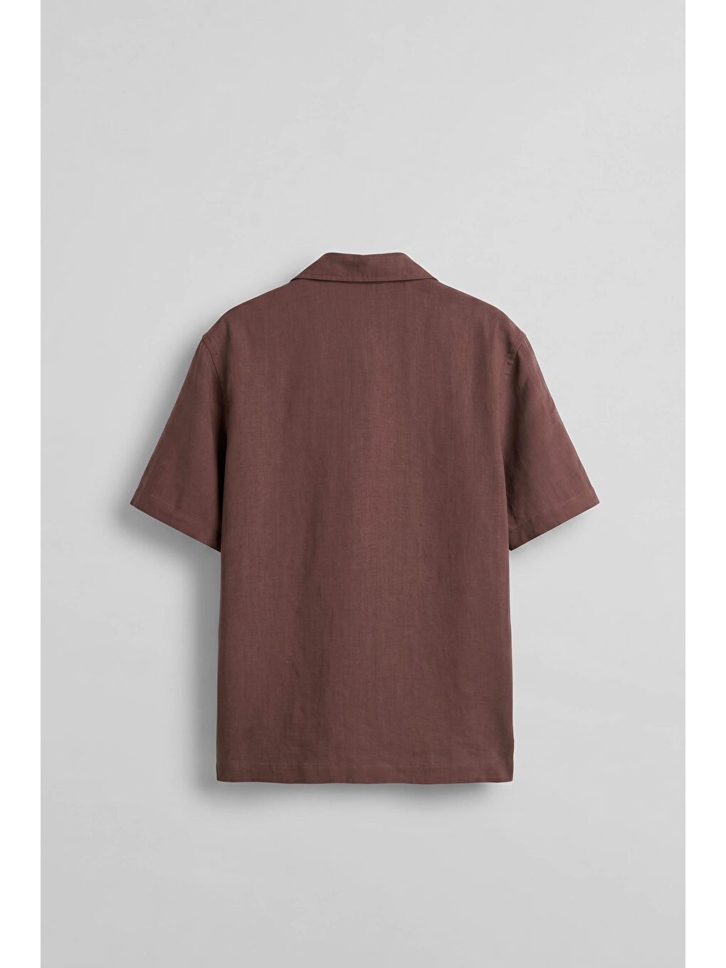 Erkek Relaxed Fit Kısa Kollu Cepli Lyocell Gömlek Bordo-1