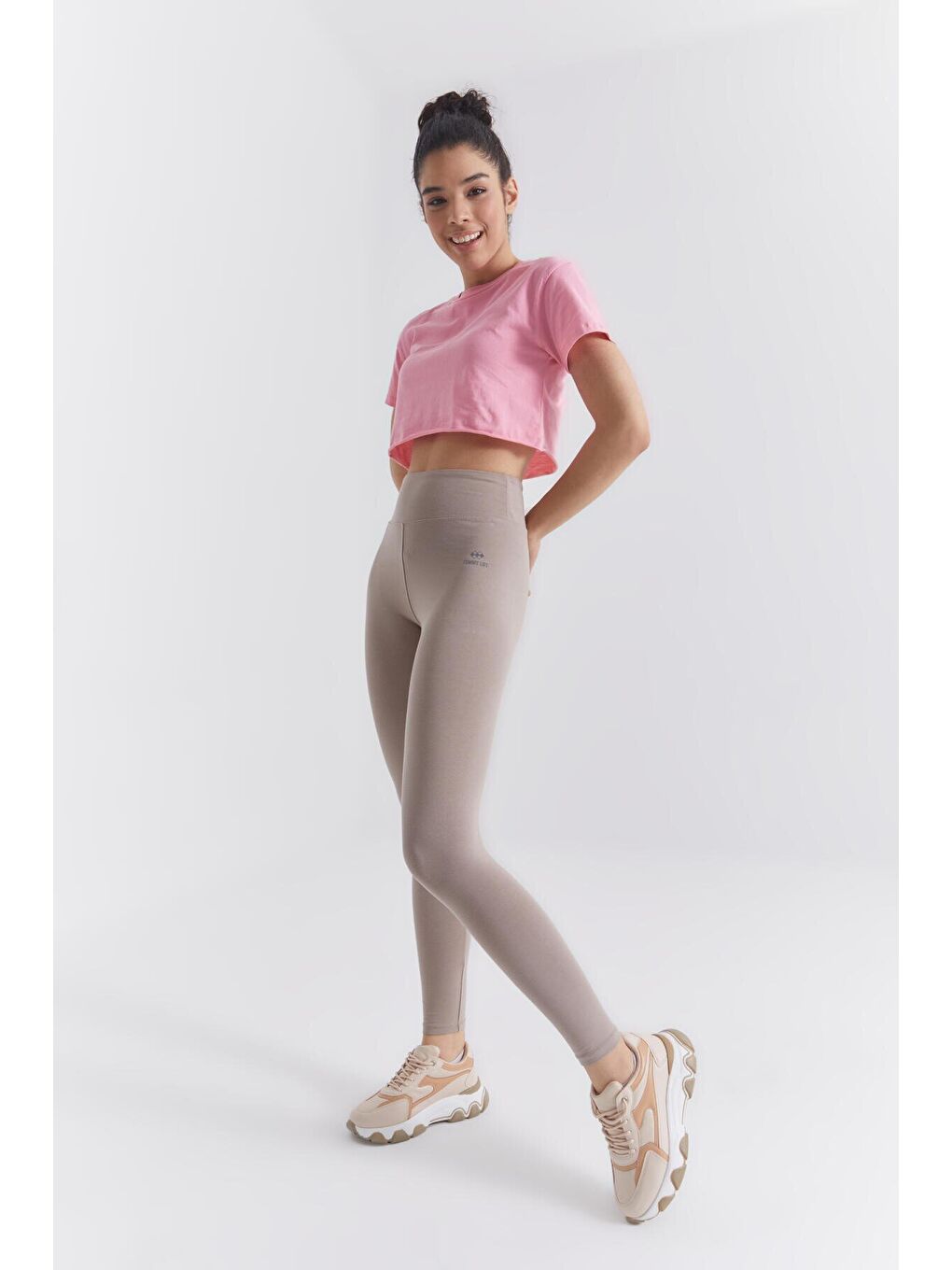 Slim Fit 2li Paket Kahverengi-Koyu Bej Kadın Kapri Tayt - 94011-4