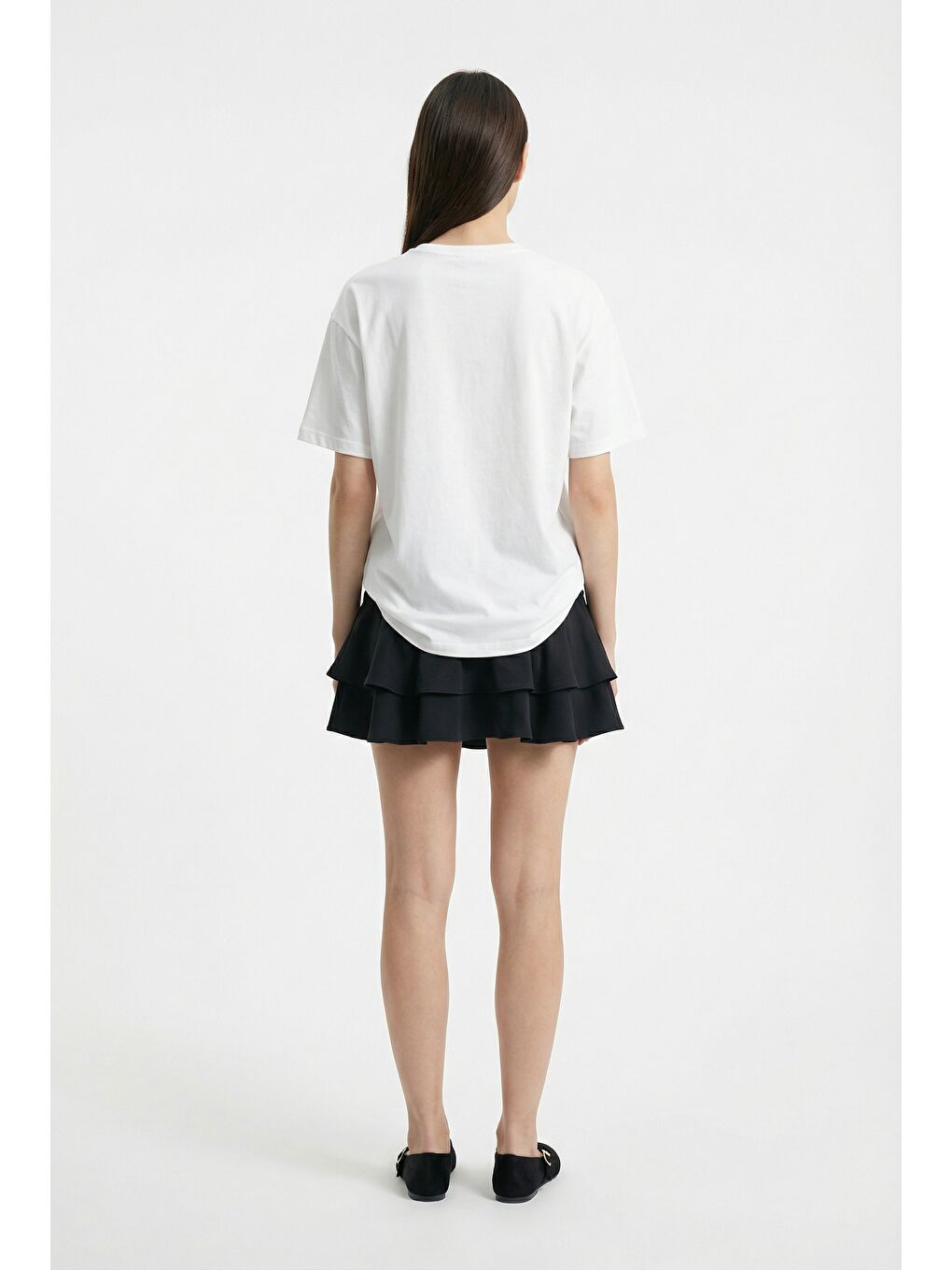 Summer Babe Baskılı Oversize Tişört Ekru-3