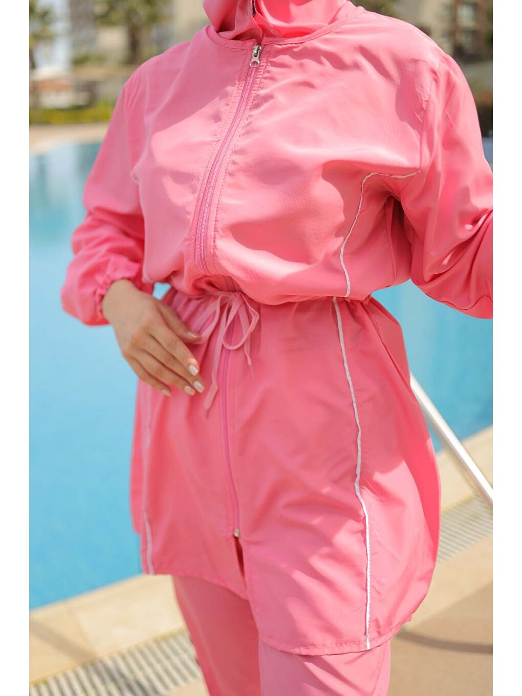 Tesettür Mayo Takımı Pembe - 27096-5