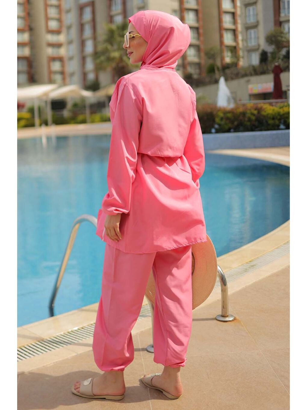 Tesettür Mayo Takımı Pembe - 27096-6