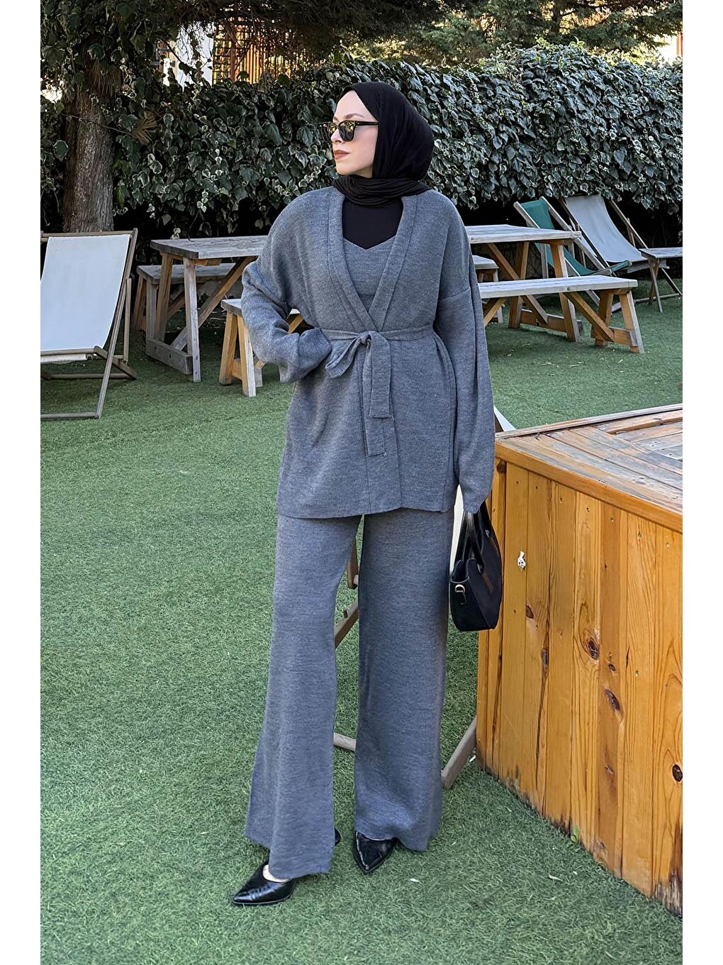 Üçlü Triko Takım Antrasit