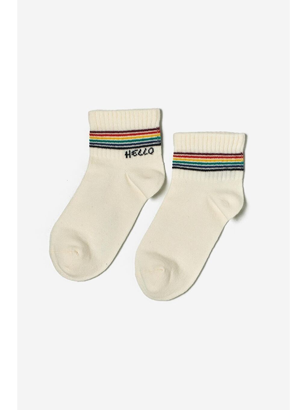 Yeşil Çocuk Tenis Desenli 4'Lü Paket Soket Çorap-1