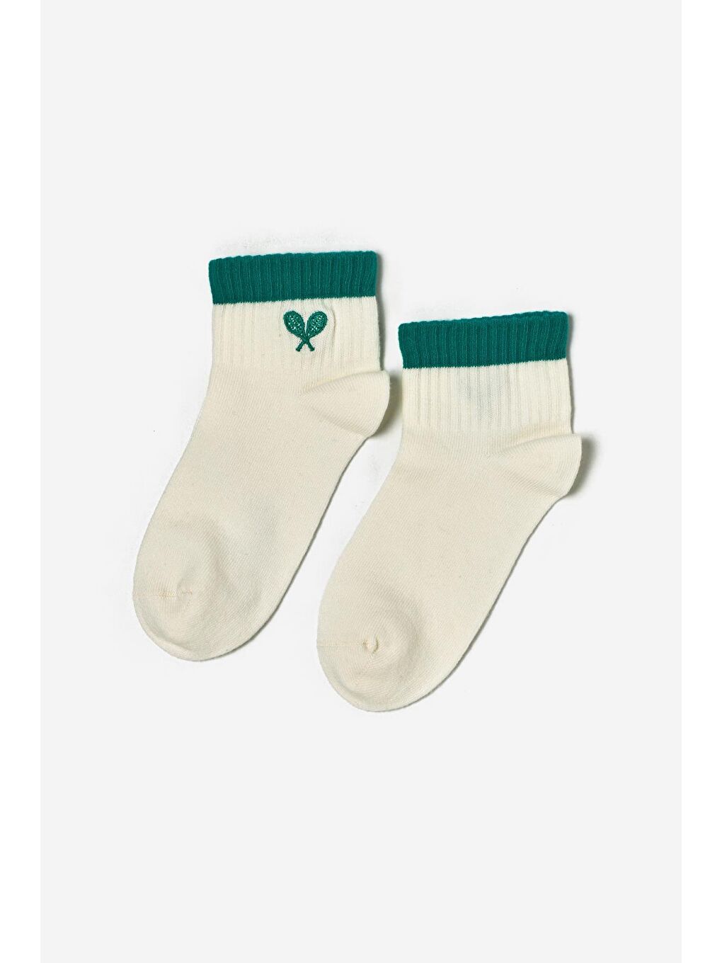 Yeşil Çocuk Tenis Desenli 4'Lü Paket Soket Çorap-4