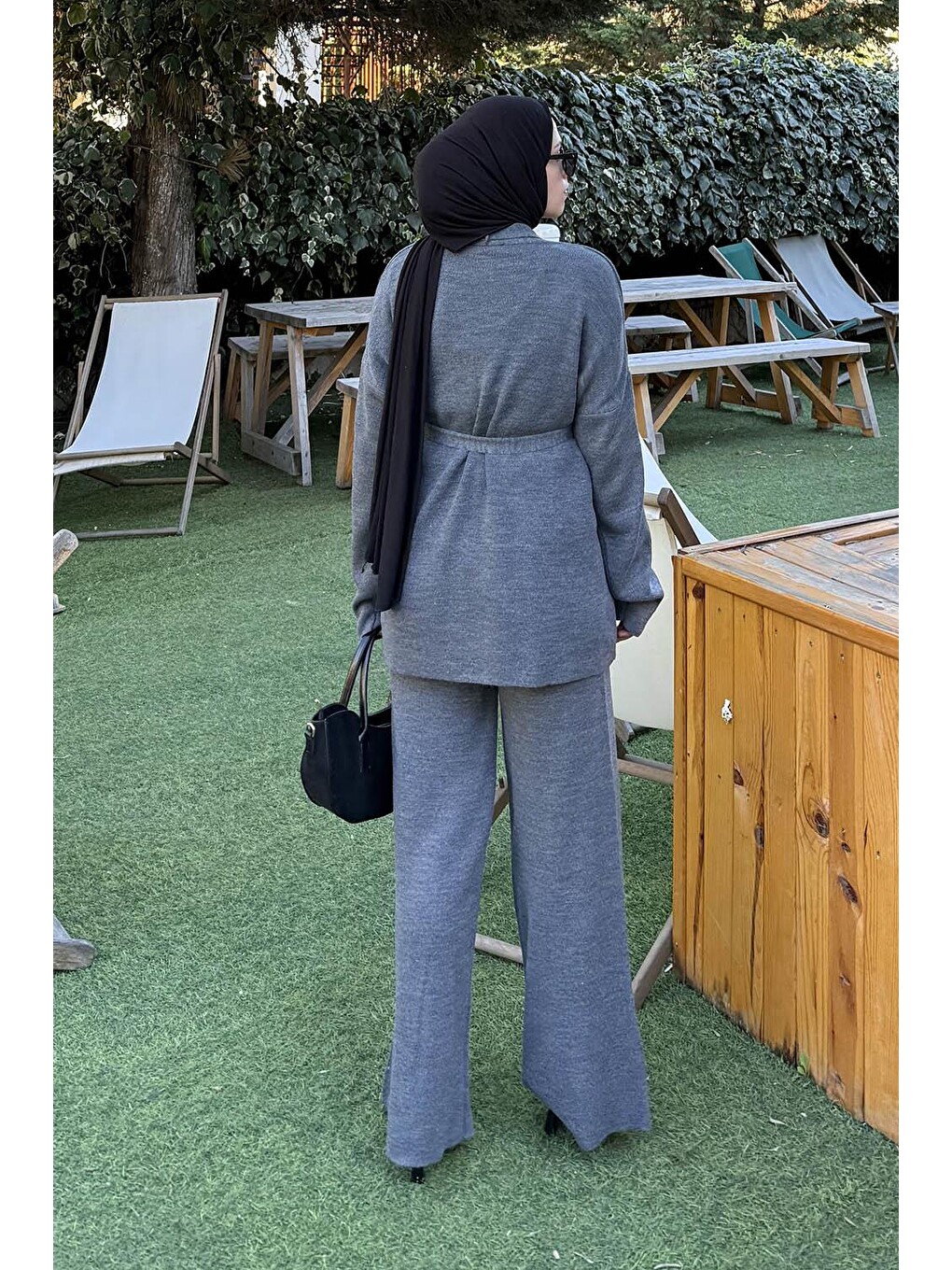 Üçlü Triko Takım Antrasit-3