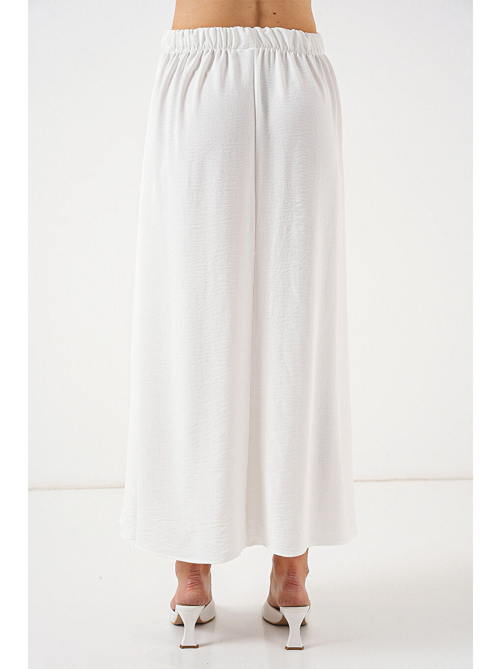Kadın Uzun Ayrobin Etek 8050 - Beyaz-6