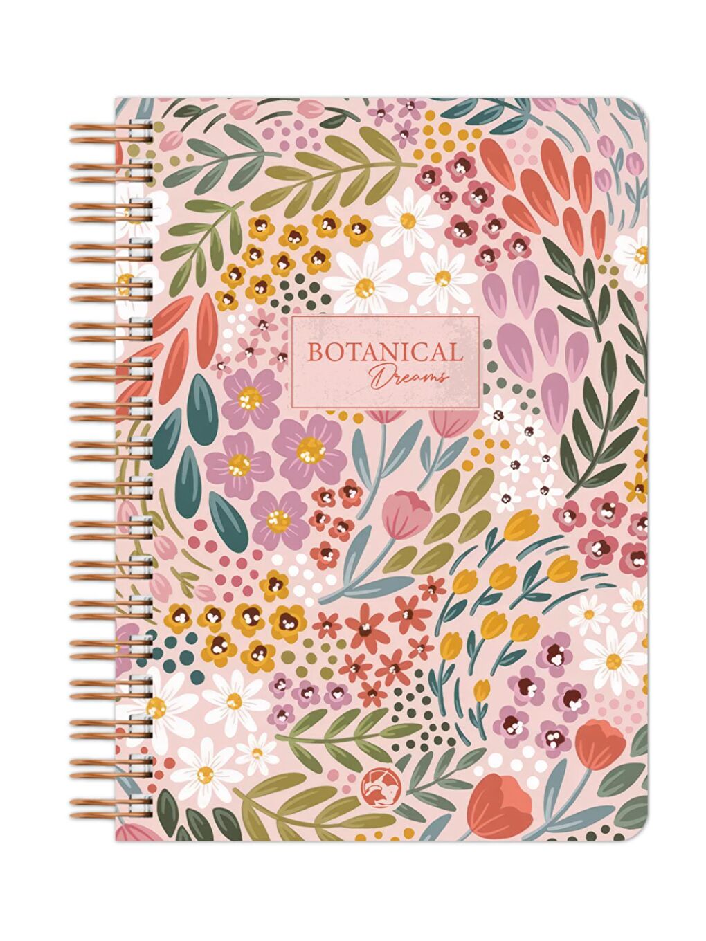 Botanical Spiralli Defter Çizgili Pembe 17x24 cm