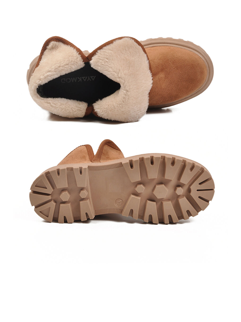 Kahverengi Taba Süet İçi Kürklü Soğuğa Dirençli Kaymaz Kadın Bot 548038 Z-4