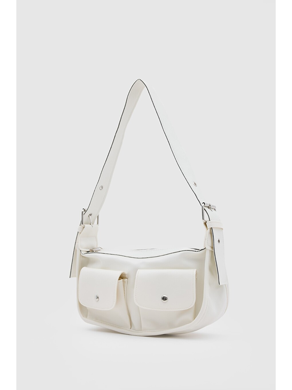 Ekru Diana Vintage Baget Çanta Krem-1