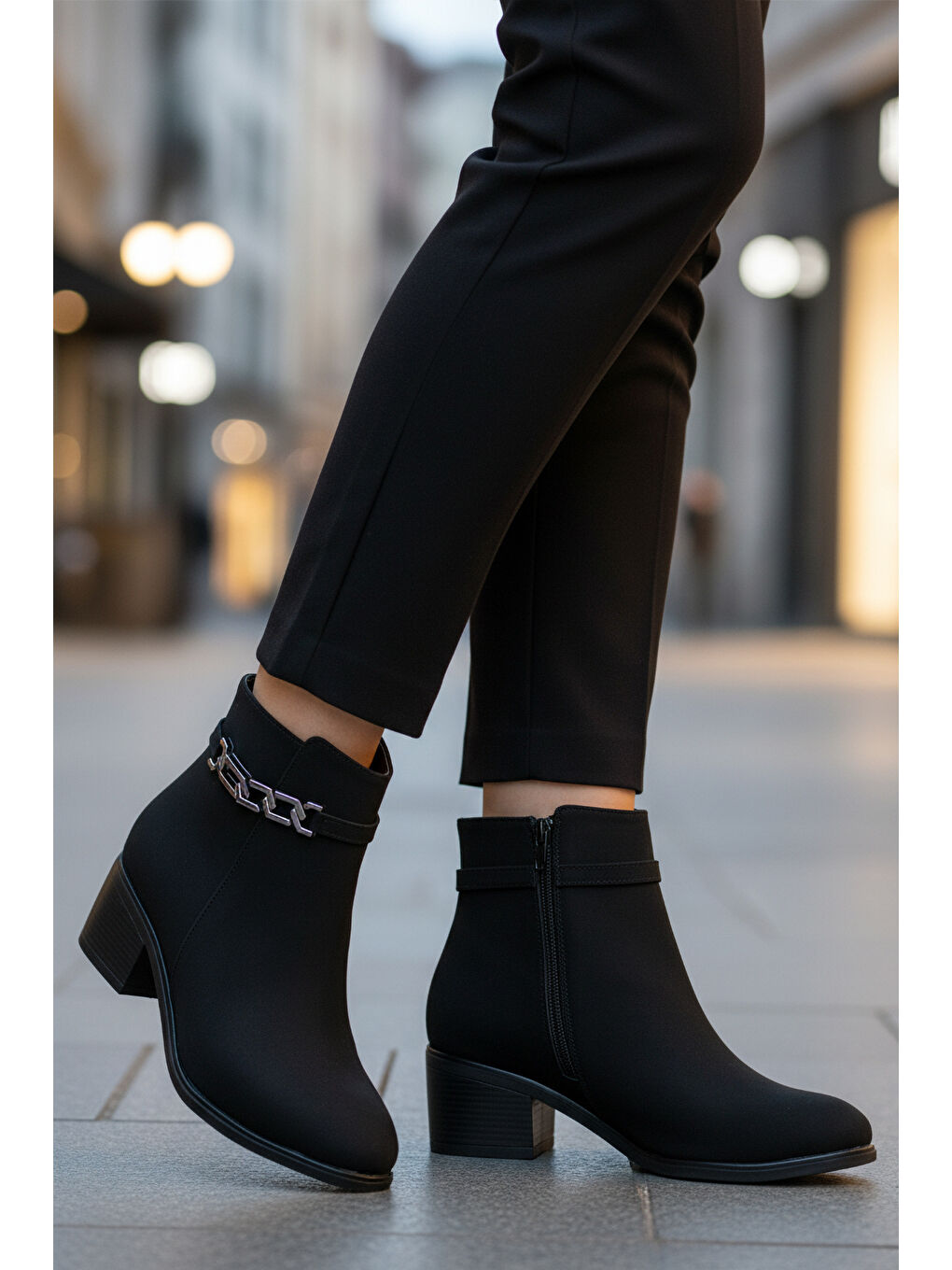 Bordo Siyah Zümrüt Fermuarlı Polarlı Kadın Topuklu Bot 325131 Z-2
