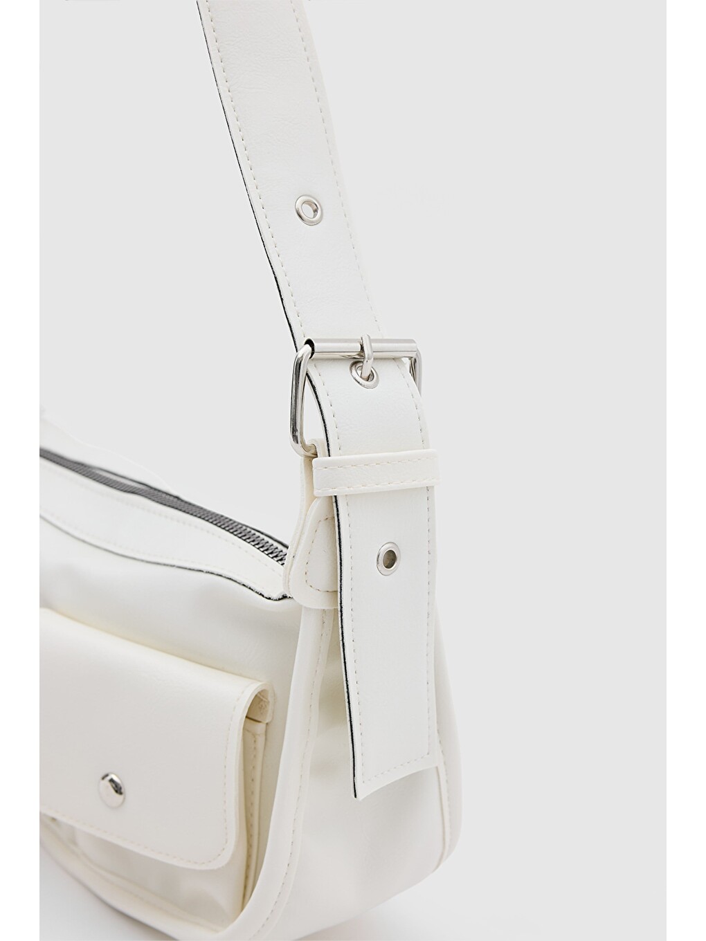 Ekru Diana Vintage Baget Çanta Krem-3