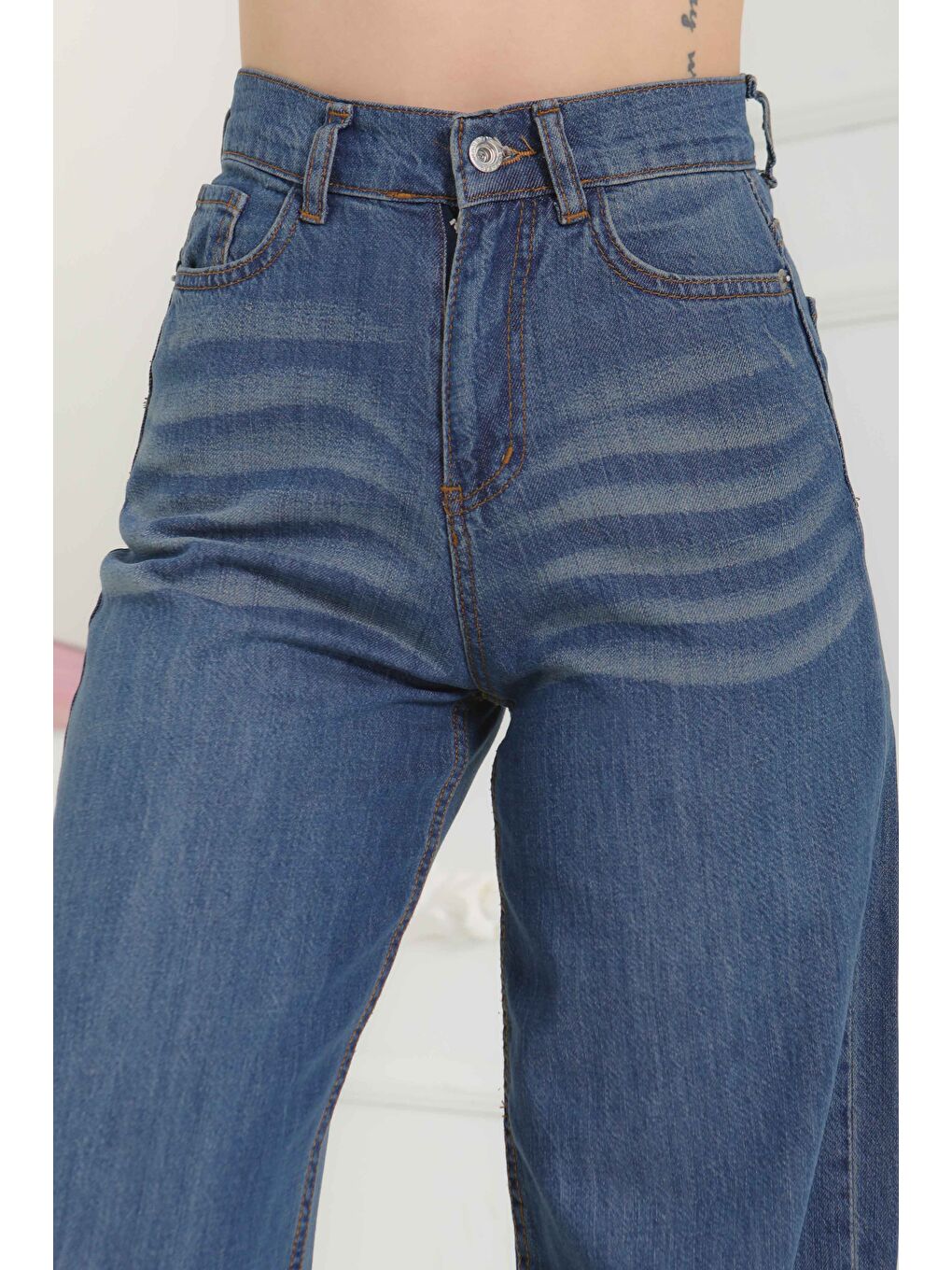 Baggy Jean Pantolon Koyu Mavi   27098-3