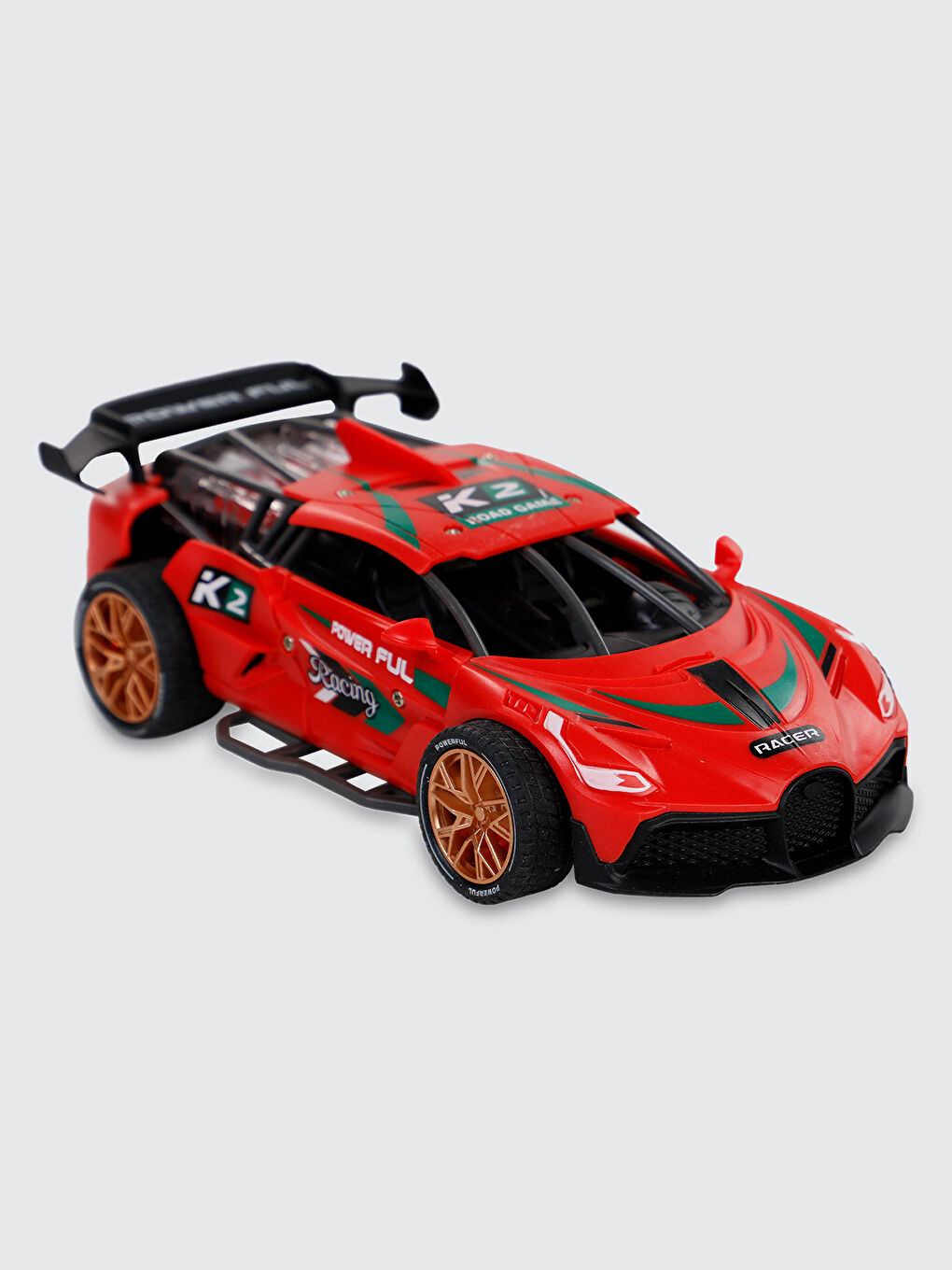 Sürtmeli Işıklı Sesli Renkli Yarış Arabası Kırmızı-1