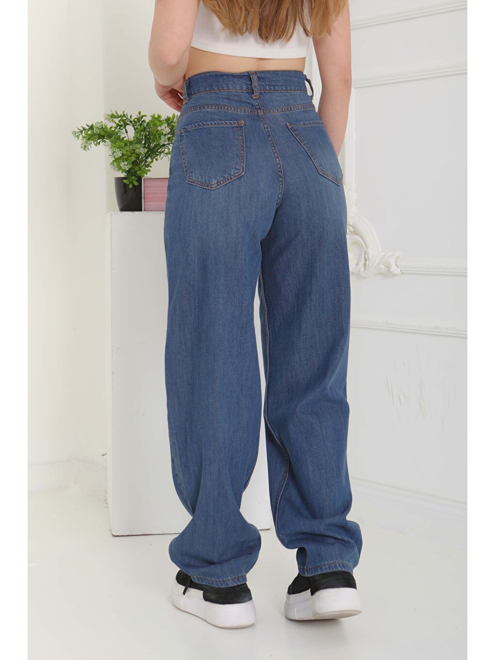 Baggy Jean Pantolon Koyu Mavi   27098-8