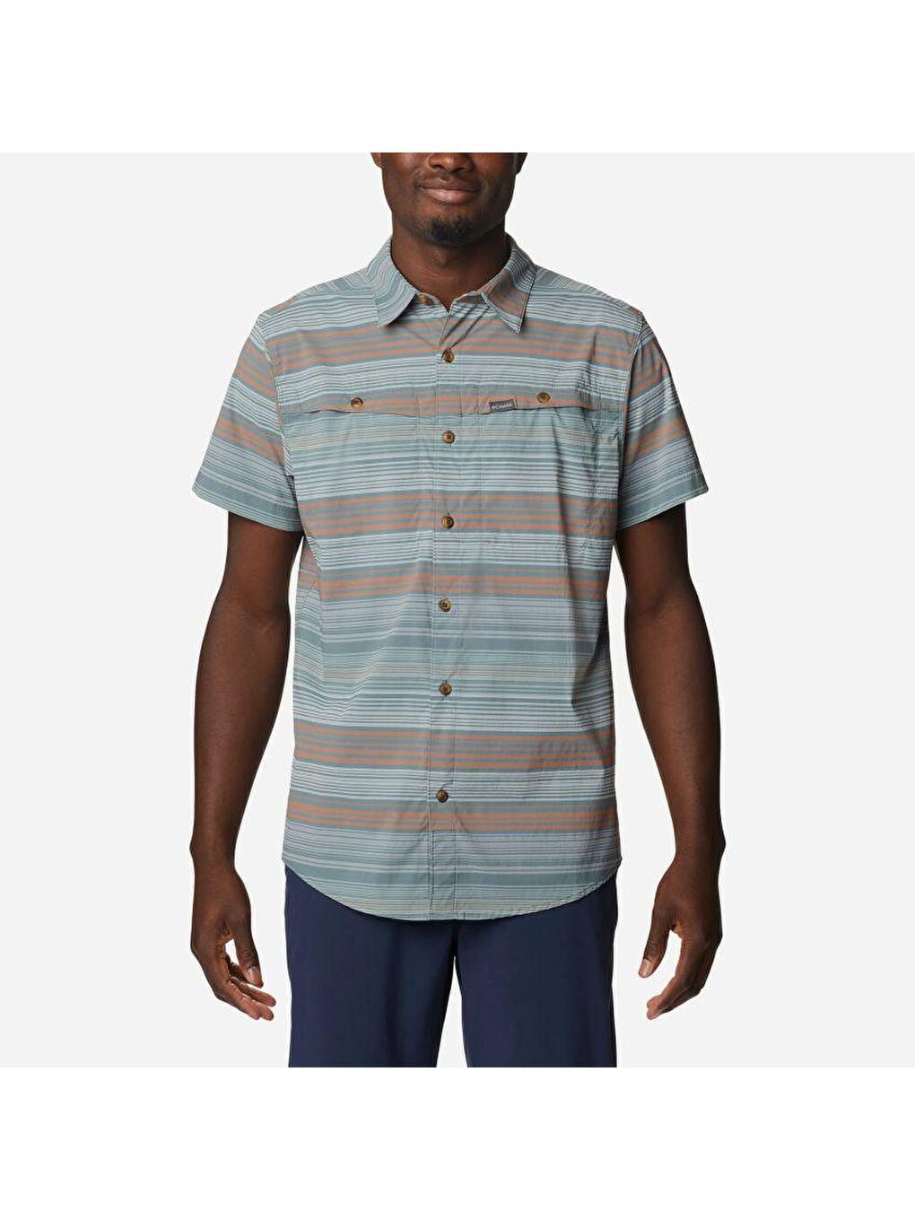 Columbia Yeşil Men's Newton Ridge™ Plaid Short Sleeve Shirt Erkek Kısa Kollu Gömlek AO2059-346