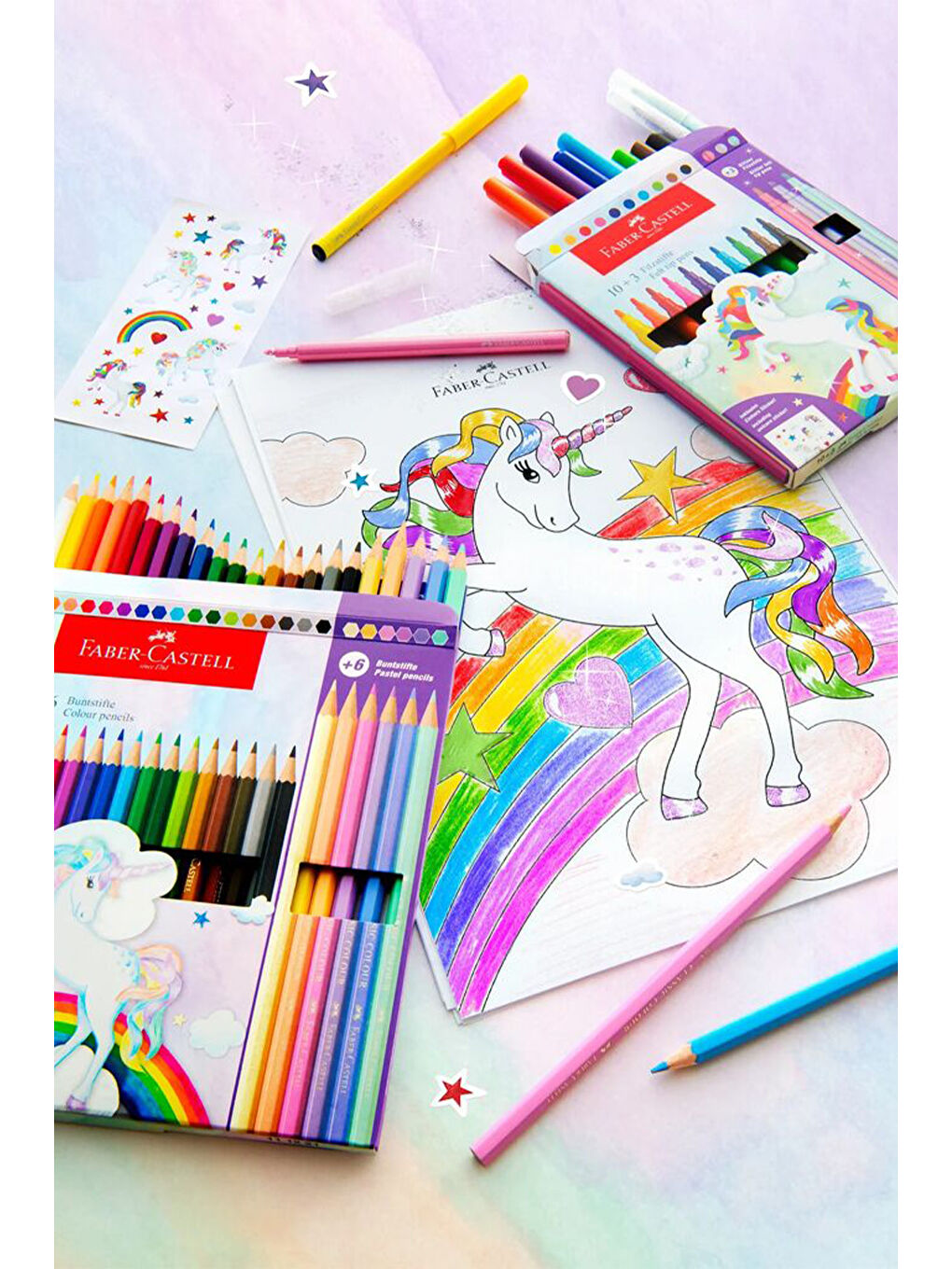 Keçeli Kalem 13'lü Set – 10 Renk + 3 Parıltılı Kalem, Çıkartmalı-4