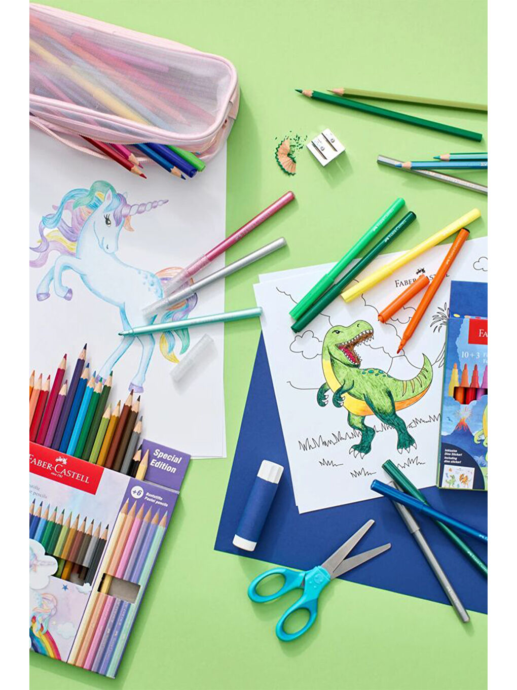 Keçeli Kalem 13'lü Set – 10 Renk + 3 Parıltılı Kalem, Çıkartmalı-5