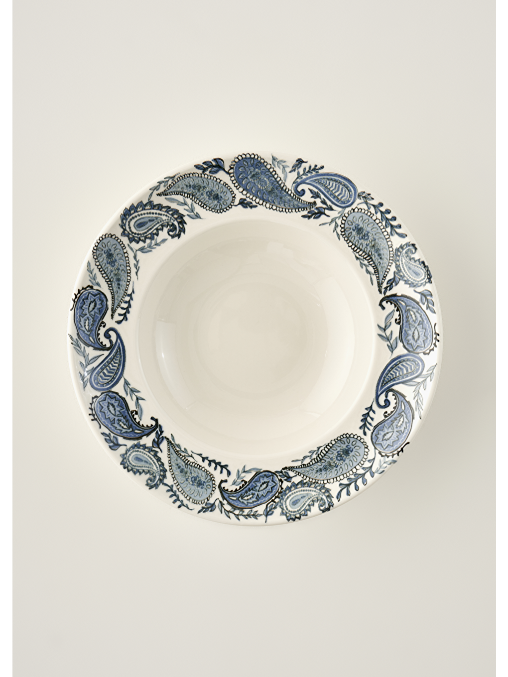 Paisley Porselen Makarna Tabağı Mavi (27 cm)-2
