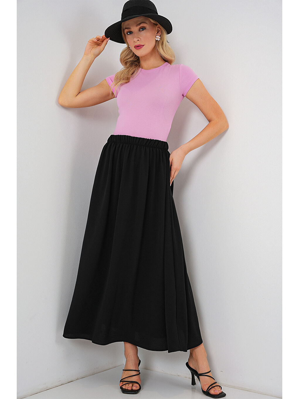 Kadın Uzun Ayrobin Etek 8050 - Siyah