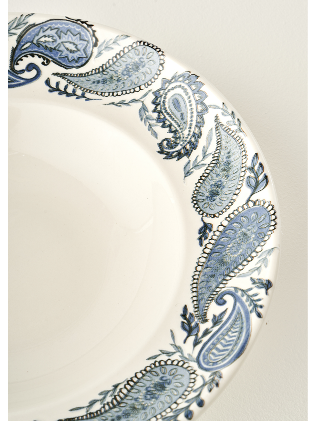 Paisley Porselen Makarna Tabağı Mavi (27 cm)-3