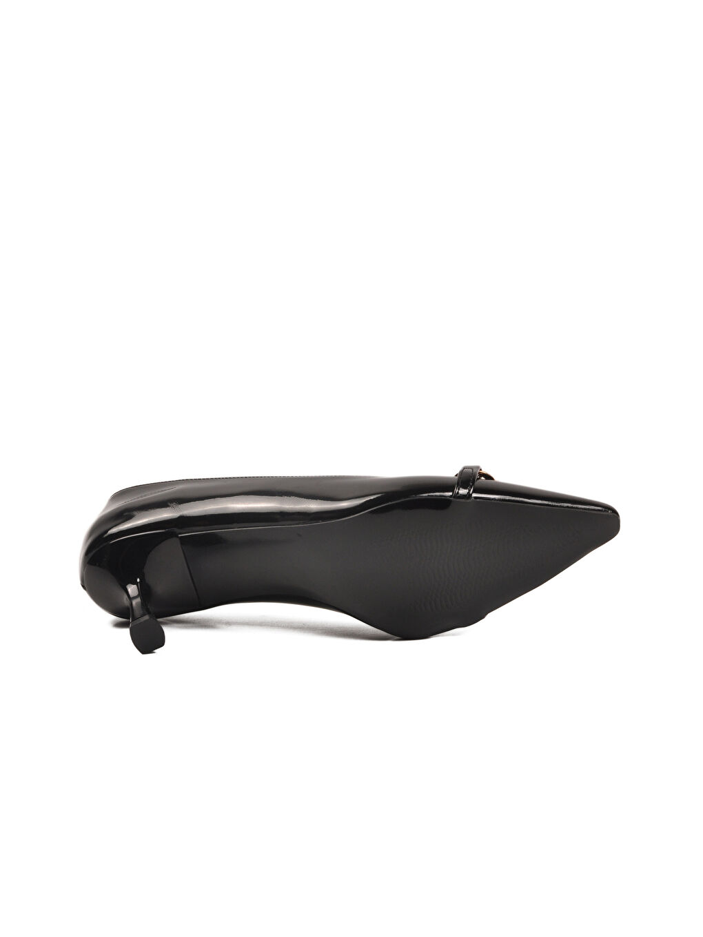 Siyah Rugan İnce Kısa Topuklu Kadın Abiye Ayakkabı 695029 Z-4