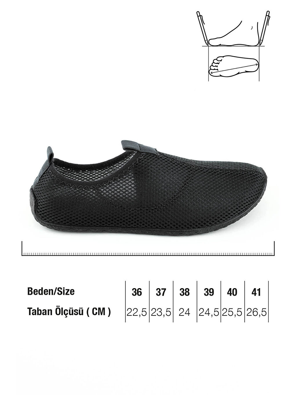 Siyah Kadın Yazlık PVC Esnek Taban Plaj Deniz Havuz Ayakkabı-1