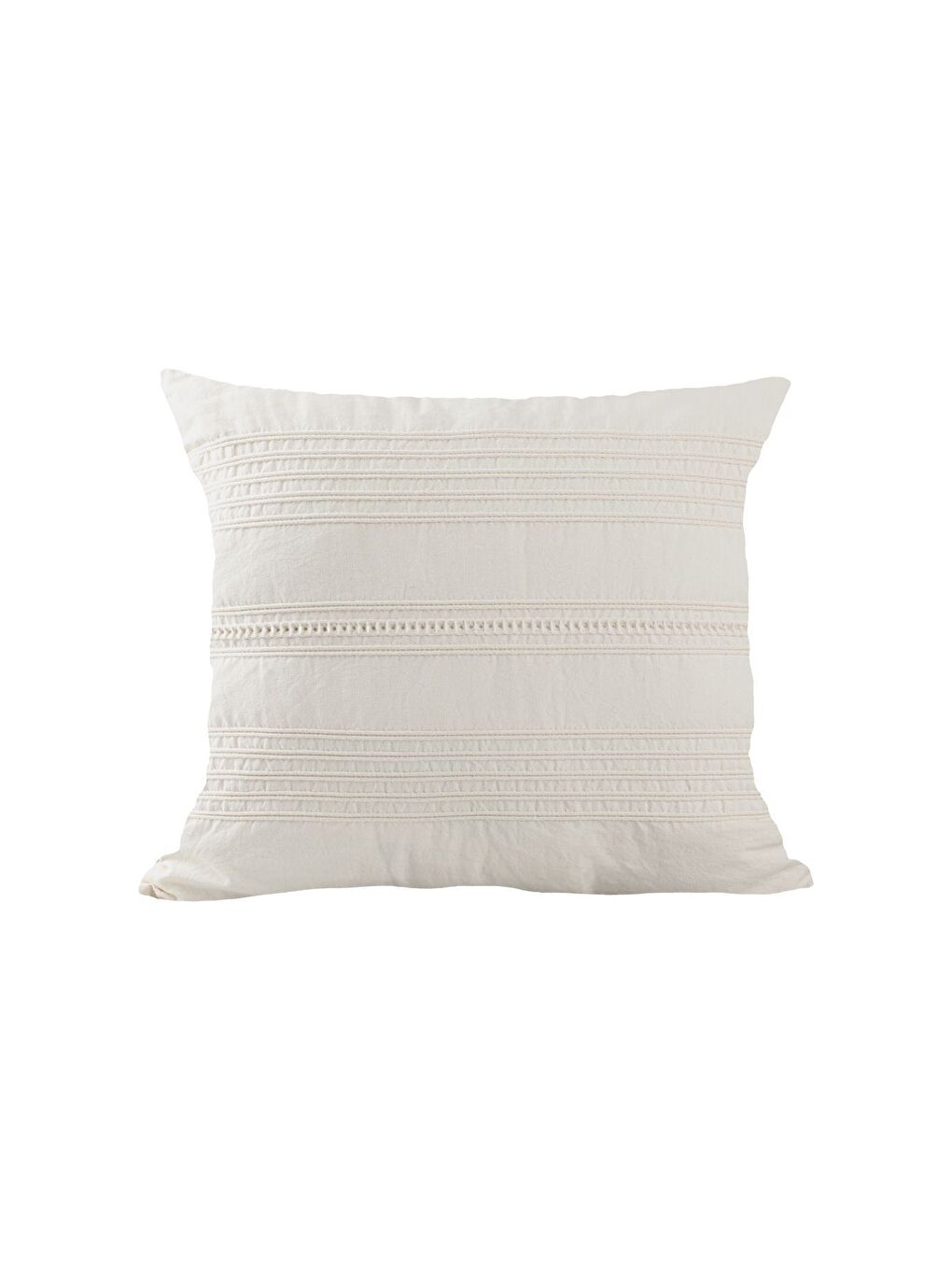 Ekru Buldan Dokuma Bohem Tasarım  100 Pamuklu 45x45cm Kırlent Kılıfı Krem-2