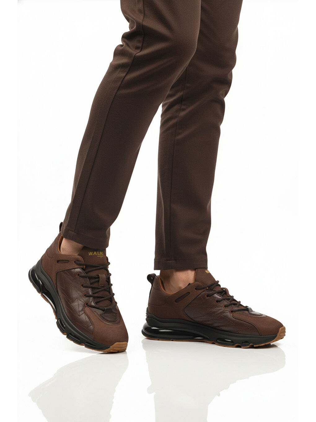 Kahverengi Kahve Bağcıklı Hakiki Deri Erkek Spor Ayakkabı 2623 M