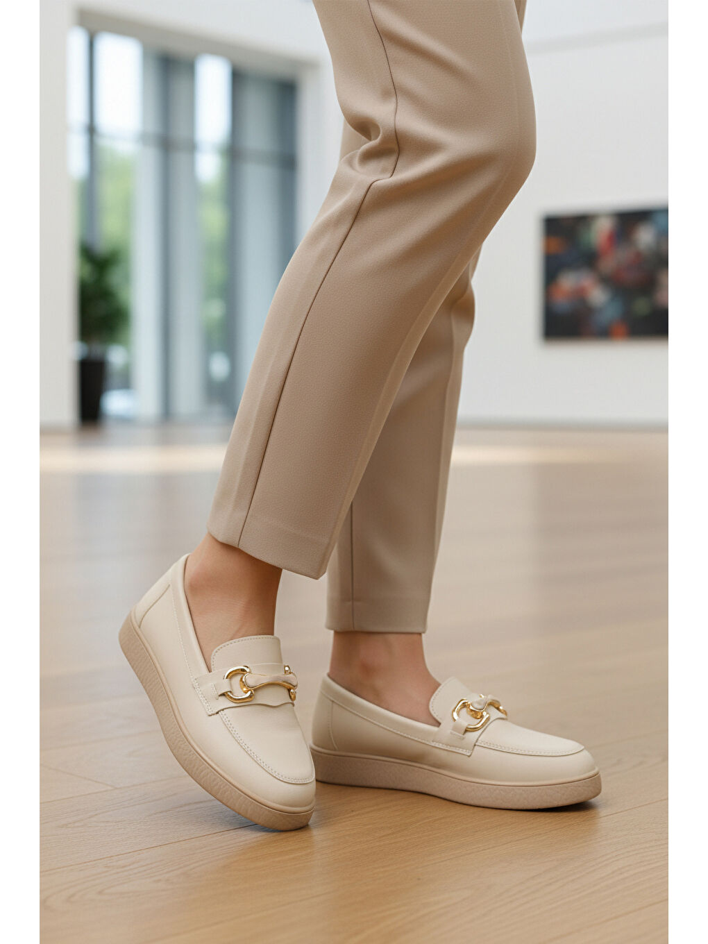 Bej Hafif Kadın Casual Ayakkabı B-04 Z-2