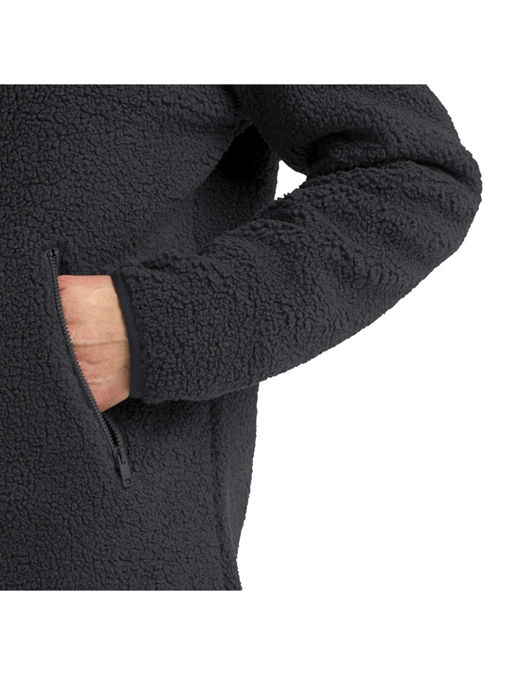 High Curl Coat Kadın Siyah Outdoor Ceketi-2