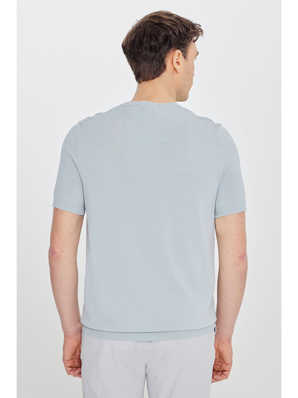 Mavi Erkek Mint Standart Fit Normal Kesim Bisiklet Yaka Triko Tişört-4