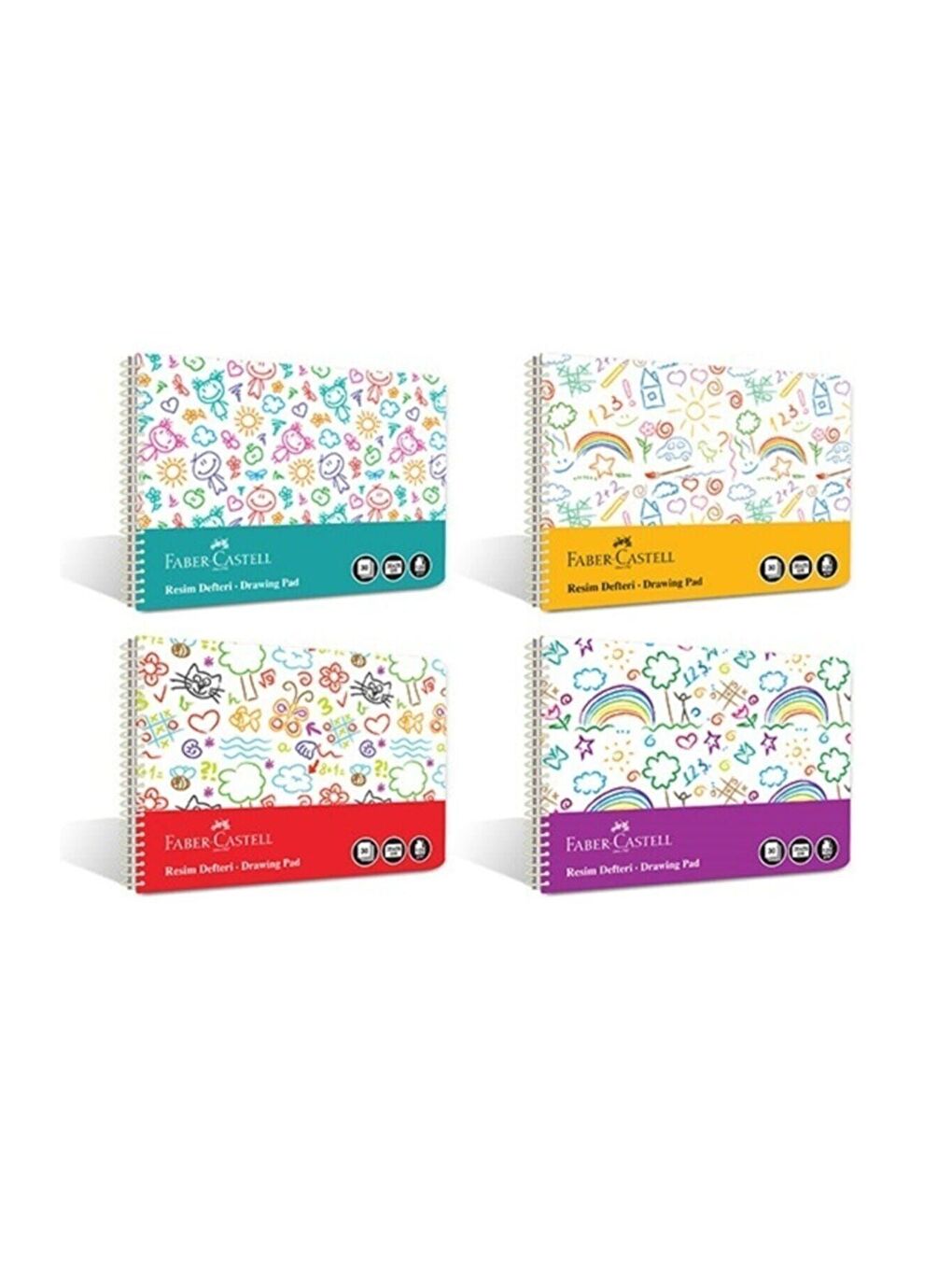 Eğlenceli PP Kapak Resim Defteri 35x50 cm,30 Yaprak, Dayanıklı ve Renkli Tasarım, Asorti Renk